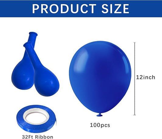 Royal Blue Balloons 100pcs Matte Latex Party Balloons Blue Party Decorations for 4th of July, Memorial Day, Patriotic Party, Baseball, Graduation, Birthday, Anniversary, Nautical, Frozen Themed Party
