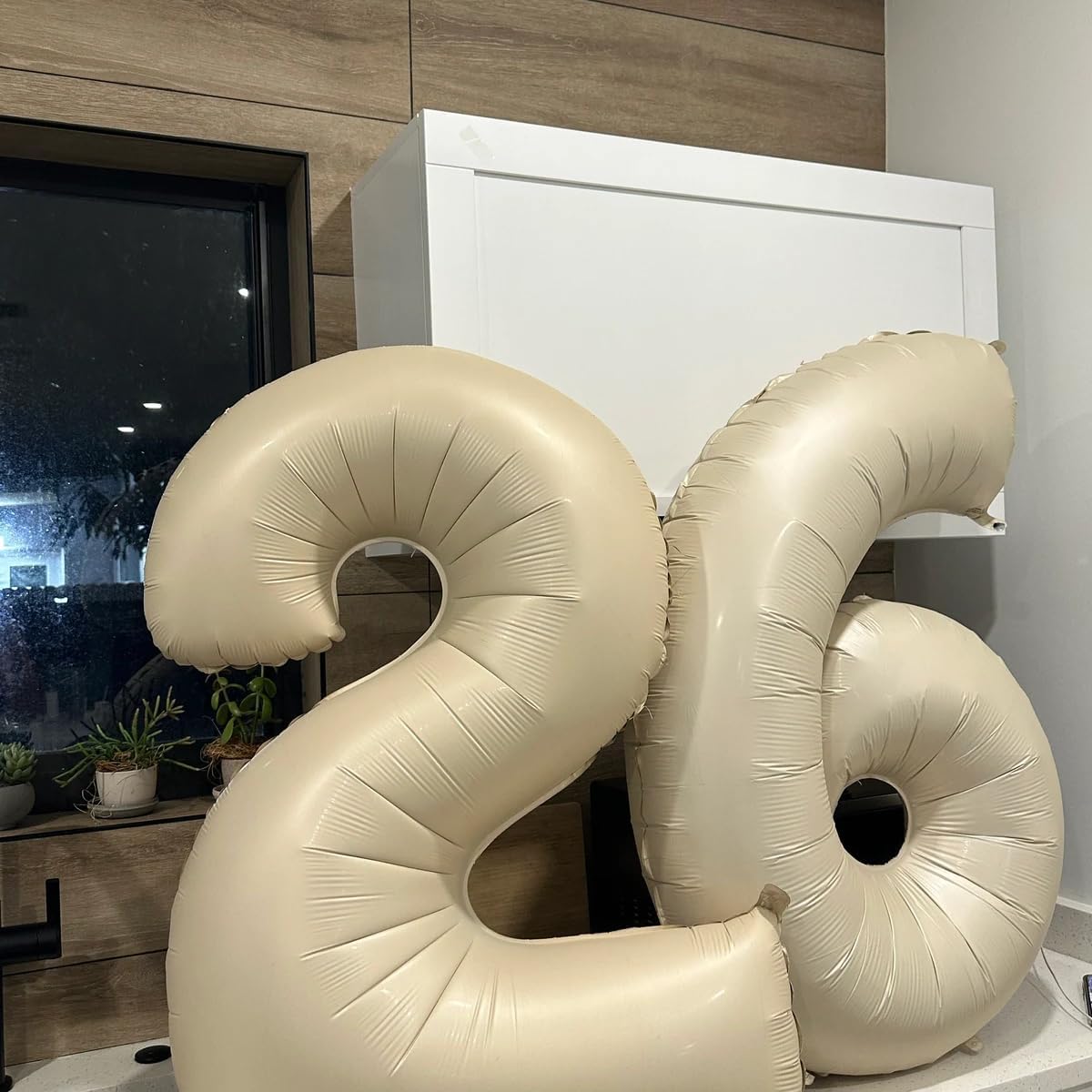Smlpuame 40 Inch Beige Number 9 Balloons for 9th Birthday Decorations Boys Girl, Giant Self-Sealing Cream Foil Number 0-10 White Sand Balloon for Women Men Party Anniversary Baby Shower Supplies
