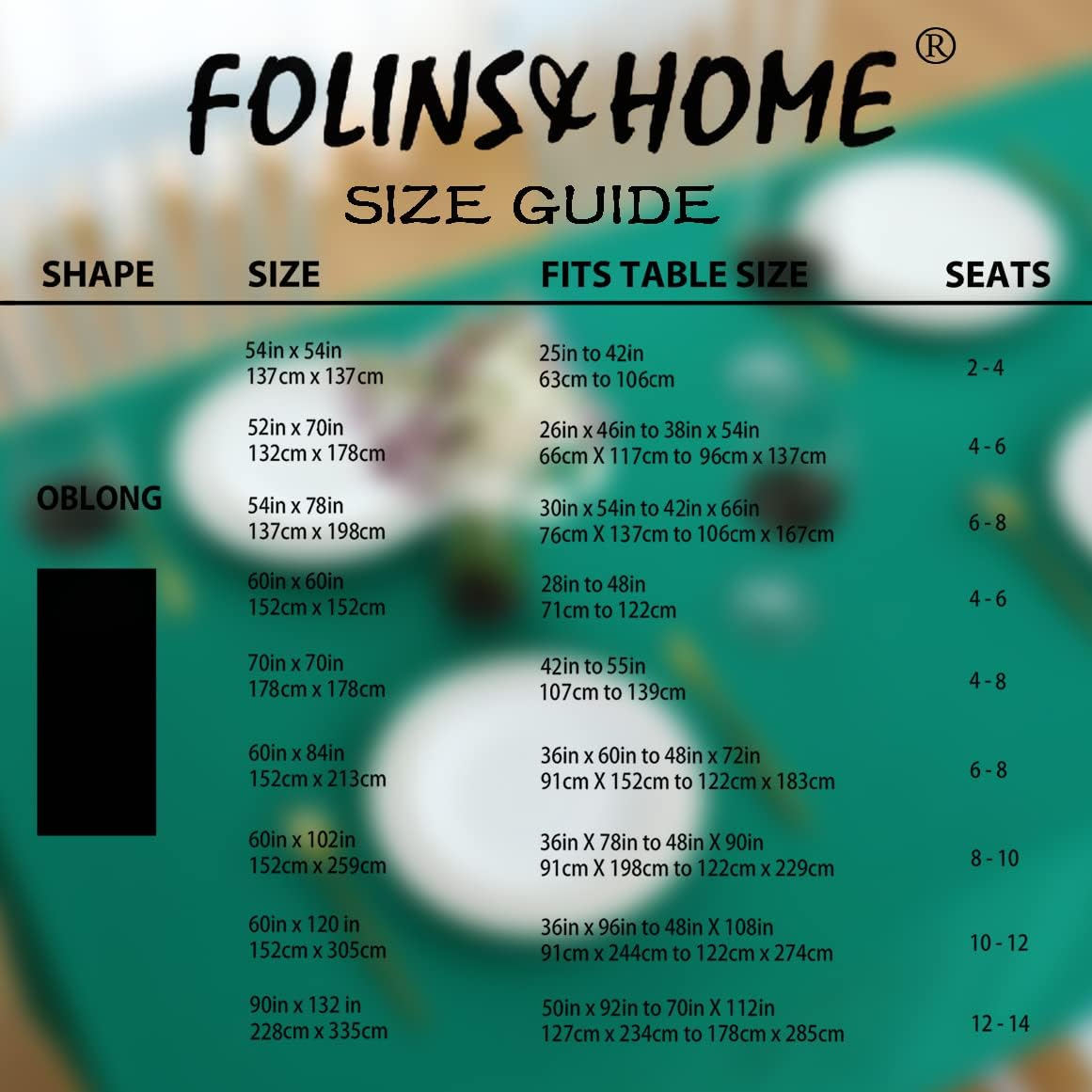FOLINS&HOME Green Rectangle Tablecloth 52 x 70 Wrinkle Free Waterproof Polyester Table Cloths, Spillproof Heavy Duty and Washable Table Cover for Party, Indoor and Outdoor-Oblong/Rectangular