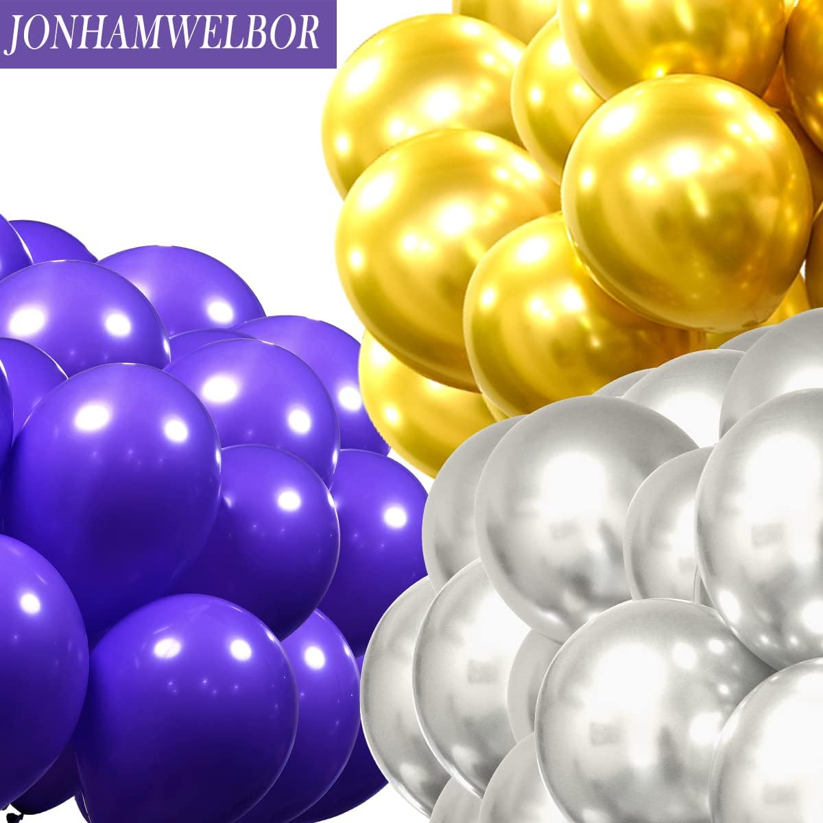 Jonhamwelbor Dark Purple Balloons 12 inch 100 Pack Deep Royal Purple Latex Balloons for Women Girl Birthday Baby Shower Wedding Bachelorette Party Decorations