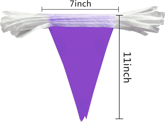 Consummate Purple Pennant Banners Flags String Hanging Triangle Bunting Flags for Grand Opening,Kids Birthday,Party Decorations,100 Feet