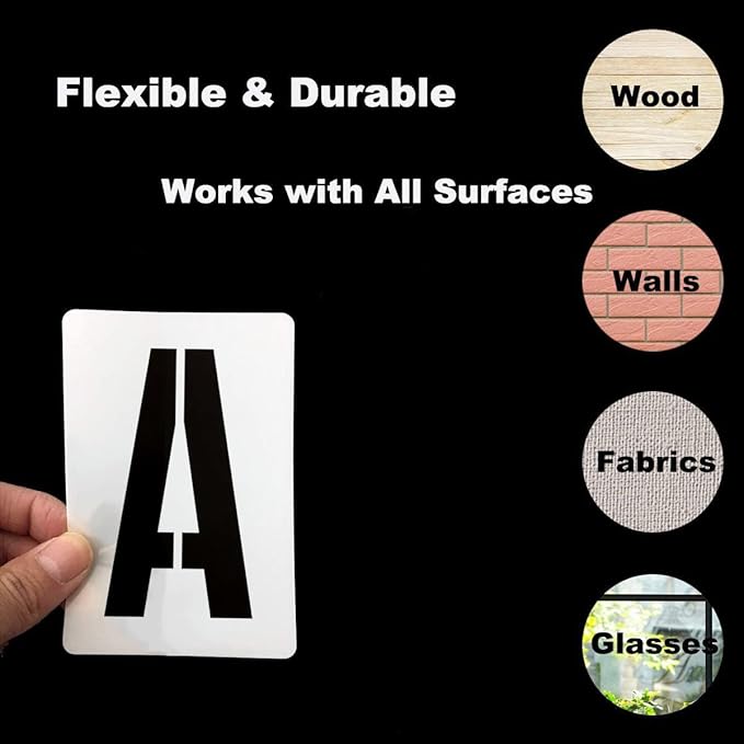 2.5 Inch Alphabet Letter and Number Stencils for Painting - 42 Pack Templates With Signs for Wood, Reusable Stencils for Chalkboard Wood Signs & Wall Art