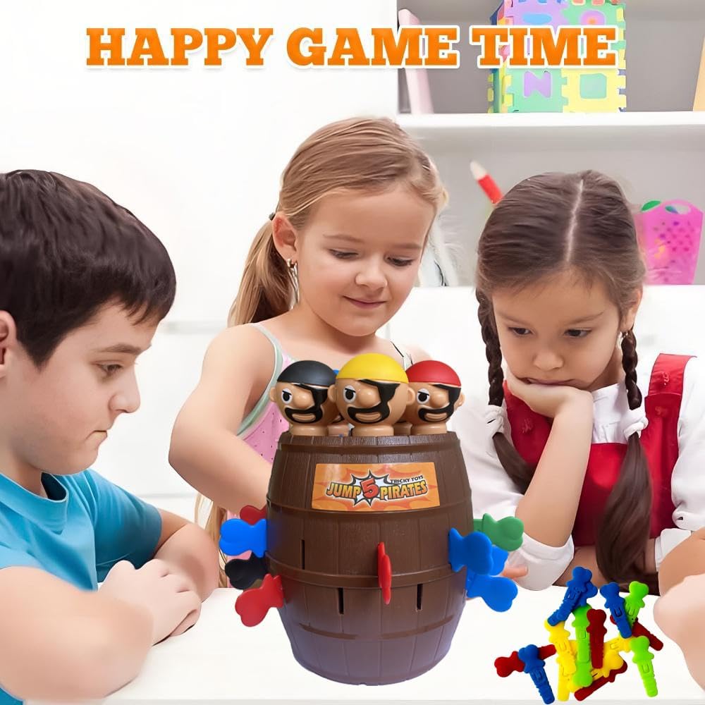 Oversized Pirate Board Game-with 5 Colorful Pirate Figures, Fun and Tricky Surprise Toys for Kids Ages 3+, Girls and Boys Toys - 2-4 Players