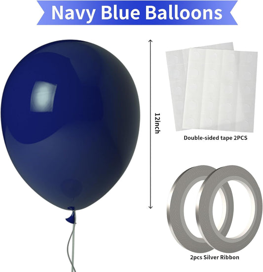 Navy Blue Balloons 100 Pack – 12 Inch Dark Blue Latex Balloons for Baby Shower, Graduation & Birthday Party