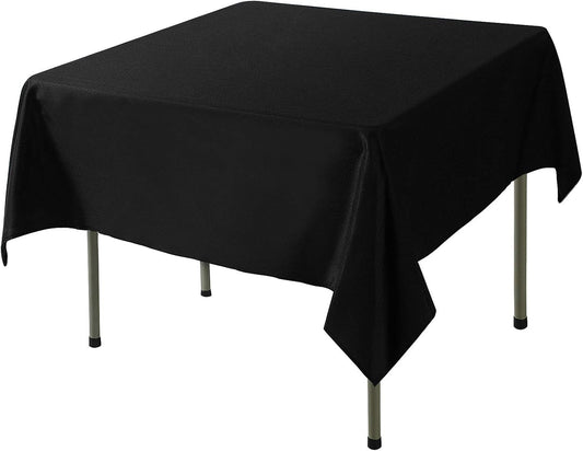 Cupuamon Square Tablecloth 70x70 inch Washable Polyester Fabric Table Cloth for Wedding Party Dining Banquet Decoration(70x70,Black)
