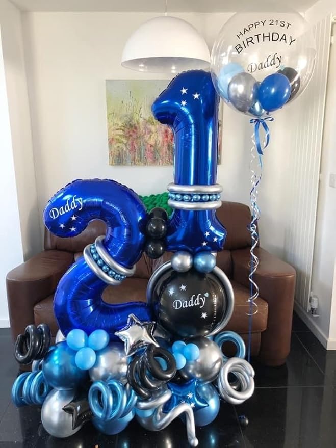 Night Blue 5 Balloon, Number Balloons 40 Inch, 5th Birthday Balloon Decorations, Night Blue Party Supplies, 5 Number Balloons, Number 5 Balloon