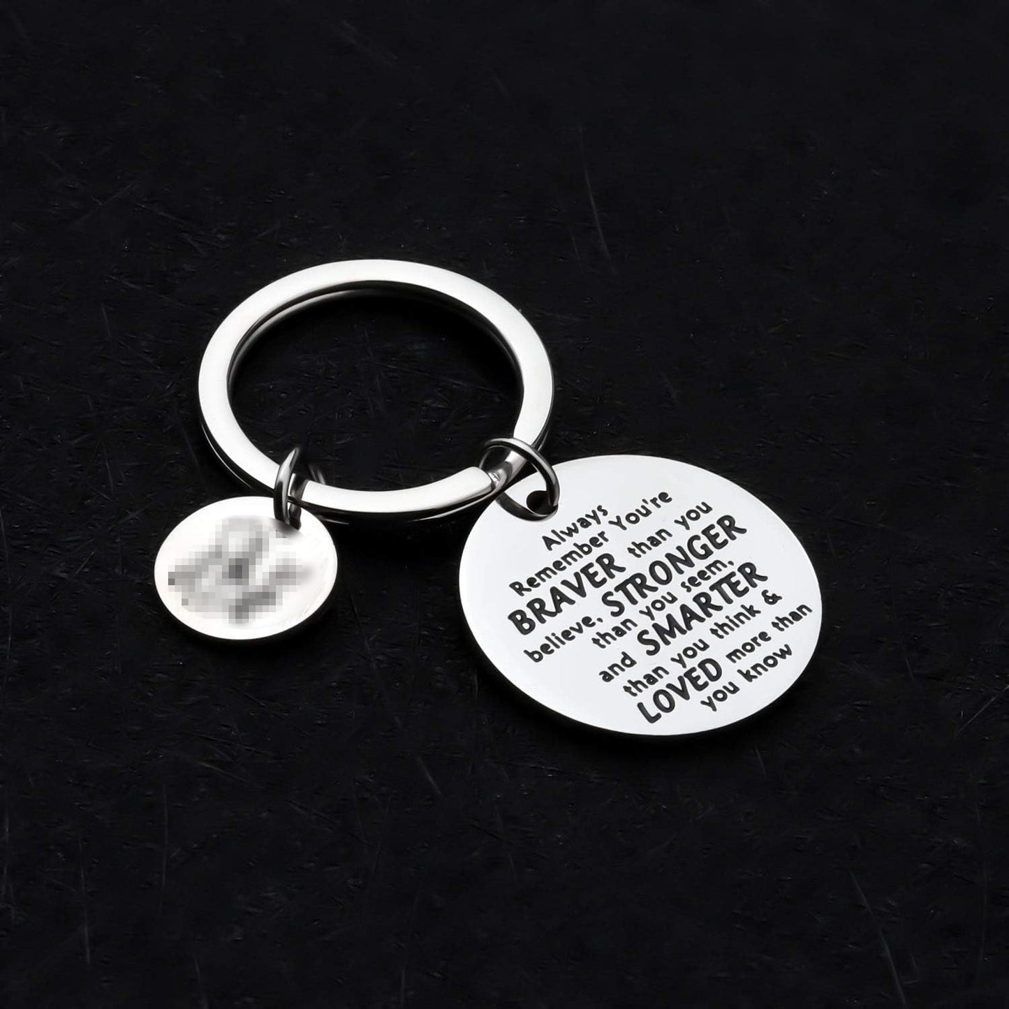 Bear Gifts Keychain Friend Gift Friendship Keychain Birthday Gift Inspirational You are Braver Stronger Smarter Than You Think
