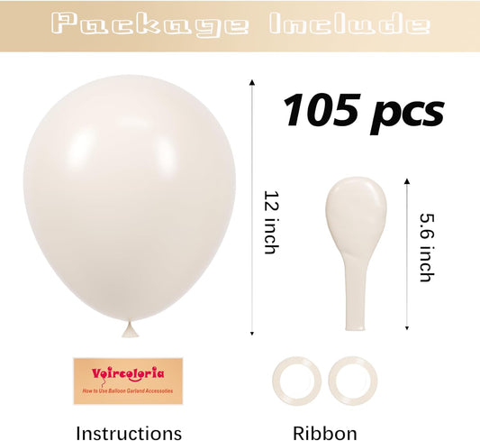 105pcs Blush Balloons 12inch Party Latex Balloons for Boys Girls Birthday Baby Shower Gender Reveal Wedding Sunflower Party Decorations