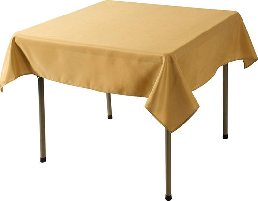 Cupuamon Square Tablecloth 52x52 inch Washable Polyester Fabric Table Cloth for Wedding Party Dining Banquet Decoration(52x52,Gold)