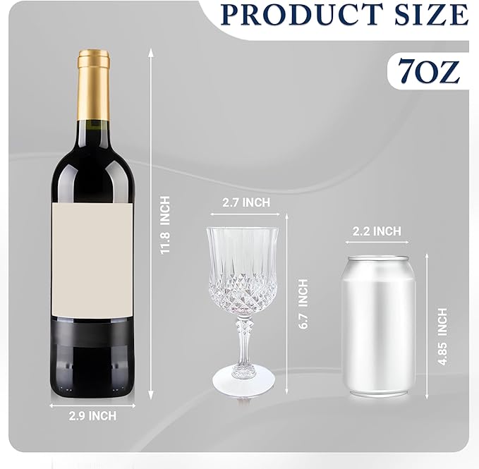 Plastic Wine Glasses, Plastic Goblets Vintage Style Cordial Unbreakable Drinking Glasses, Reusable Drinkware for Wedding Reception, Grand Event Party Supplies, Easter (100, Transparent)