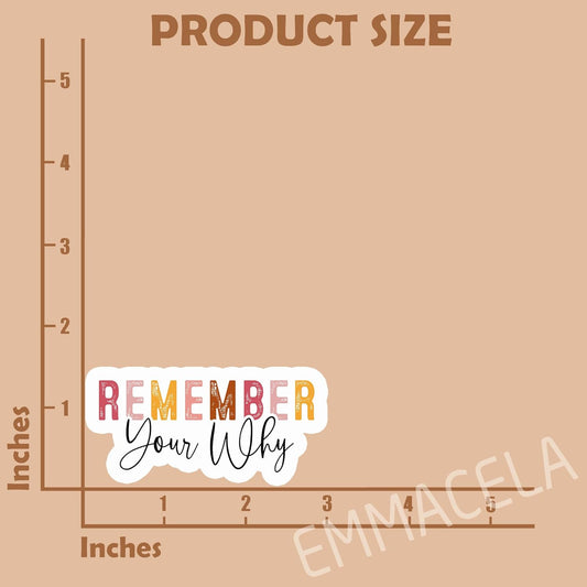 Inspirational Stickers – Remember Your Why, Motivational Mental Health Waterproof Vinyl Decals for Laptops, Water Bottles, Tumblers, Scrapbook – 3'' x 1.5" (3PCS)