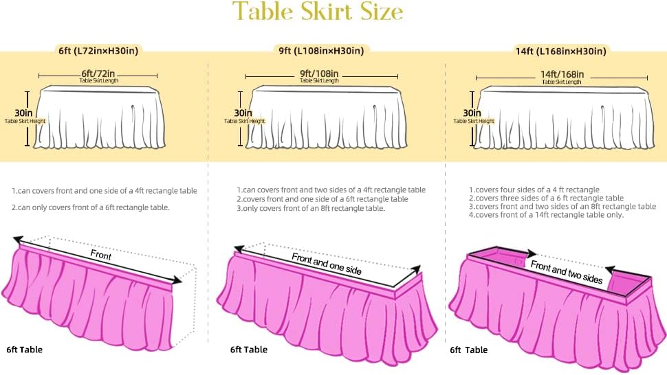 2 Pack 6ft Pink and Blue Tulle Table Skirt for Gender Reveal Tutu Table Clothes Cover for Baby Shower Boy or Girl Birthday Party Table Decorations, Gender Reveal Party Supplies