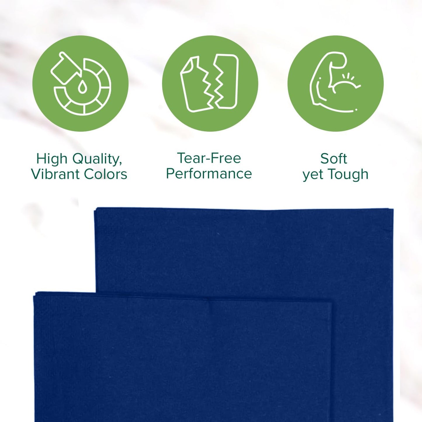 SimuLinen Dark Blue Beverage Napkin - Disposable and Absorbant - Party Napkin/Cocktail napkins - Pack of 100