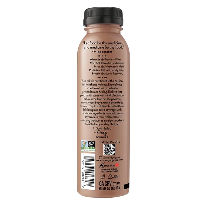 Remedy Organics Duo Decadence Power 12-Pack | Plant Based MCT Oil Protein Shakes, Ready to Drink | USDA Organic, Vegan, Gluten Free, Dairy Free, Soy Free | 6 Chocolate Fudge Bottles & 6 Cold Brew Latte Bottles