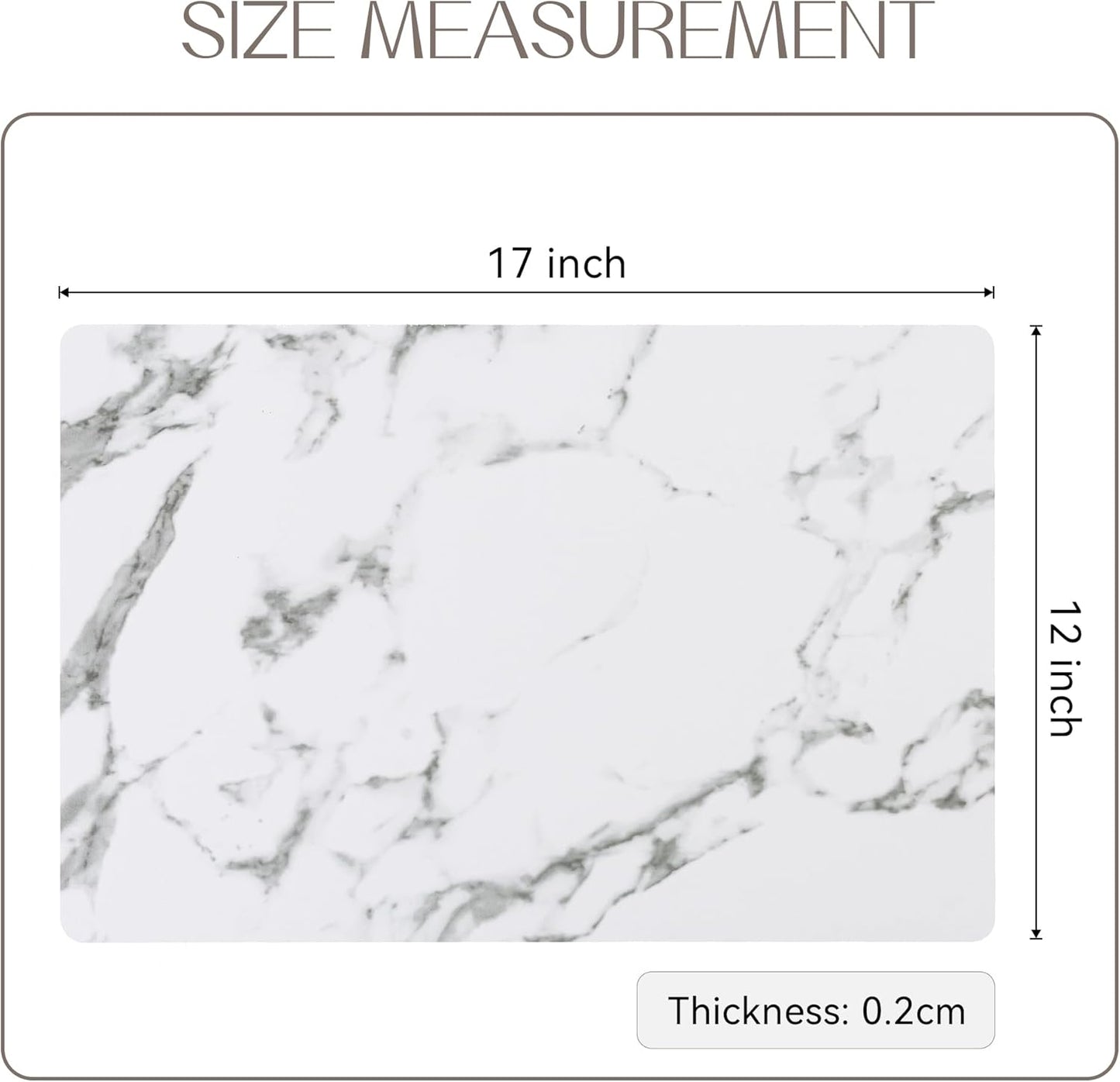 Romanstile Vinyl Placemats Set of 4-12 X 18 Inch - Heat Resistant Place Mats 100% Waterproof Oilproof Wipeable Reversible Faux Leather Table Mats for Kitchen/Dining/Party/Outdoor, Marble