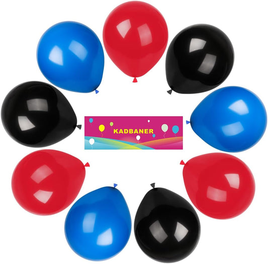 Red Black Blue Balloons,100 Pack 12 Inch Latex Balloons,for Wedding Birthday Party Baby Shower Christmas Party Decorations