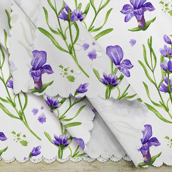 Yibeas Lavender Flowers and Leaves Cloth Napkins Dinner Table Napkins Watercolor Decorative Floral Purple and Green Washable Reusable Napkins Set of 4 Home Holiday Party Wedding