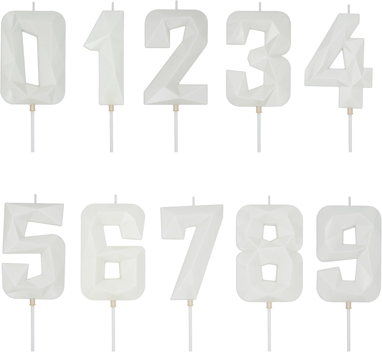 DERVENTA Large Birthday Candle Number 3D White 3.7 inch Party Celebration Anniversary Decoration Cake Topper 1 Piece (Number 50 White)