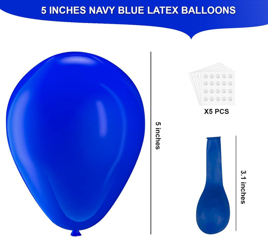 Navy Blue Latex Balloons, 150pcs 5 inches Round Helium Navy Blue Balloons for Birthday Baby Shower Wedding Birthday Party Decorations