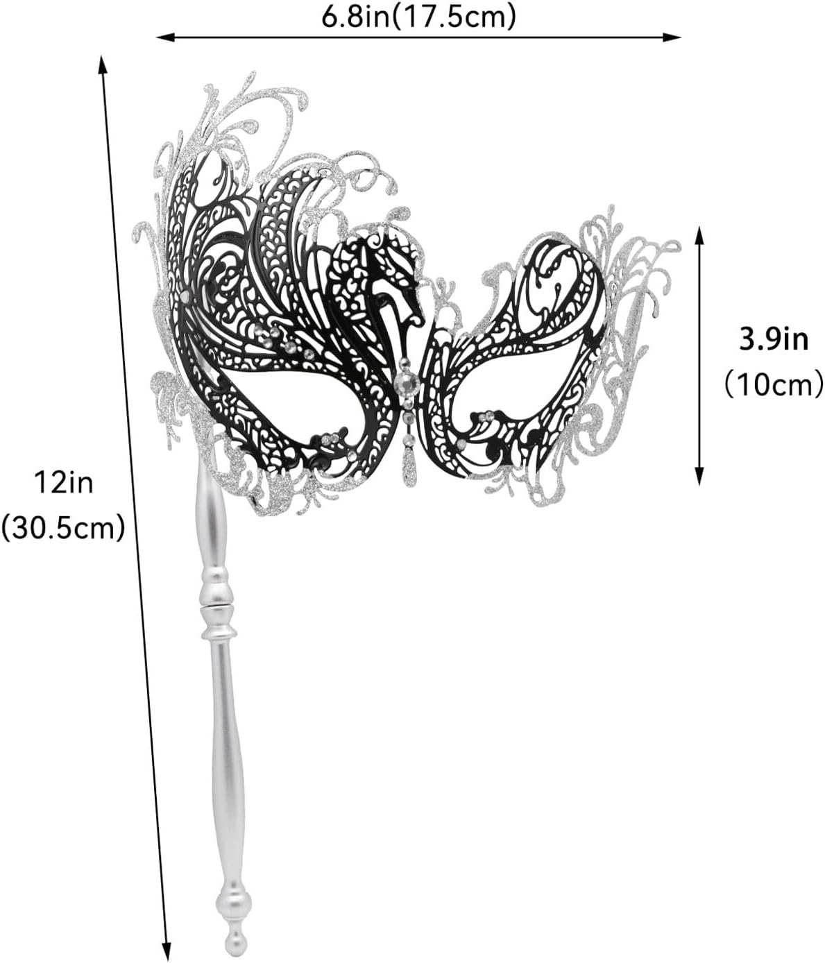 Coddsmz Masquerade Mask with Stick Venetian Mask Mardi Gras Decorations for Womens Halloween Costume Mask