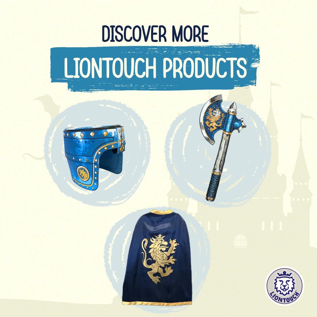 Liontouch - Noble Knight Foam Sword & Shield for Kids, Blue - Age 3-8 Years | Durable & Safe Medieval Toy Set | Weapons & Battle Accessories for Pretend Play, Dress Up & Knight Costumes for Boys