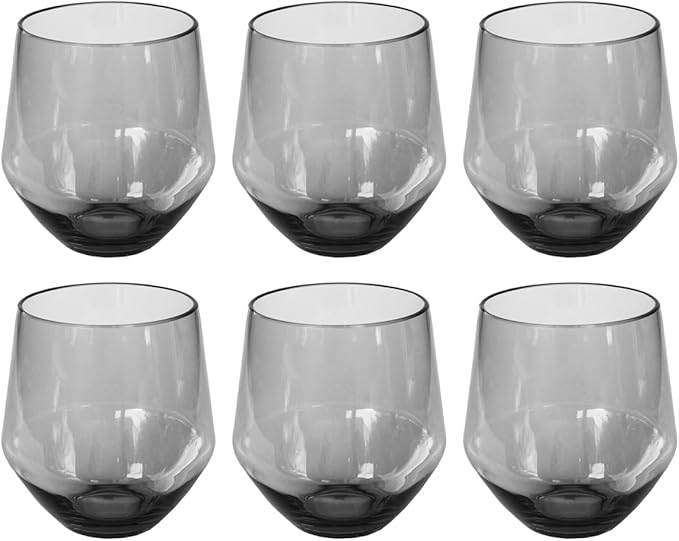 by TarHong Angle Acrylic Goblet, Set of 6, Blue, 23 oz.