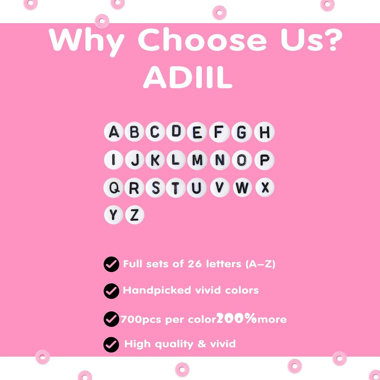 ADIIL 7200pcs Clay Beads Bracelet Making Kit, 6mm Polymer Heishi Beads for Jewelry Making, Friendship Bracelet Kit Birthday Gift for Adults Hot Pink