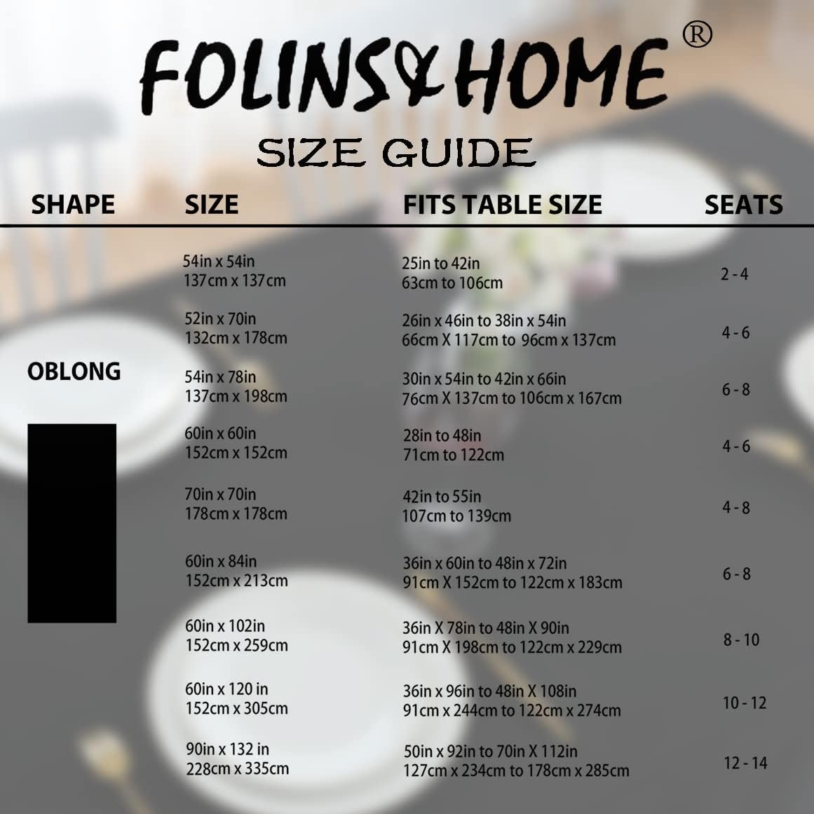 FOLINS&HOME Black Rectangle Tablecloth 54 x 78 Wrinkle Free Waterproof Polyester Table Cloths, Spillproof Heavy Duty and Washable Table Cover for Party, Banquet, Indoor and Outdoor-Oblong/Rectangular