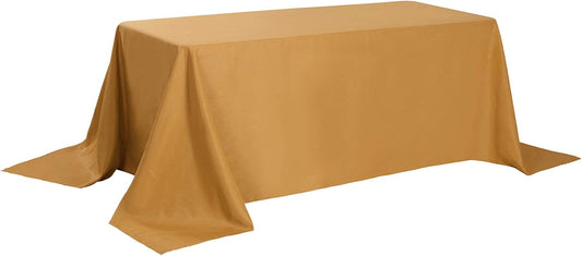 Rectangle Tablecloth 90x156 inch Washable Polyester Fabric Table Cloth for Wedding Party Dining Banquet Decoration(90x156, Gold)