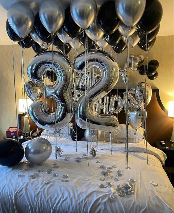 Silver 3 Balloon, Number Balloons 40 Inch, 3rd Birthday Decorations for Kids Girls Boys, Men Women Silver Party Supplies for Party Decorations, Number 3 Balloon