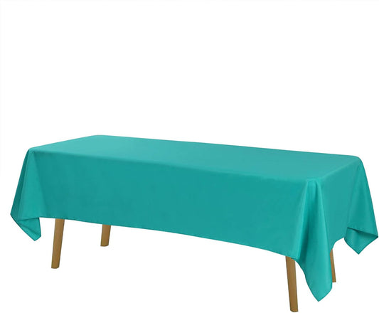 Rectangle Tablecloth 60x102 inch Washable Polyester Fabric Table Cloth for Wedding Party Dining Banquet Decoration(60x102, Turquoise)