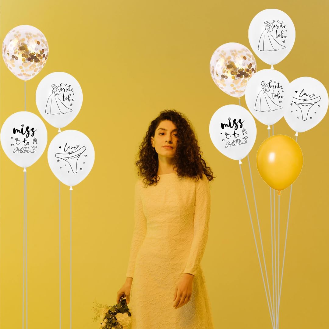 Bachelorette Balloon Gold Bride Balloons Printed for Bachelorette Party Decorations,Bridal Shower Decorations