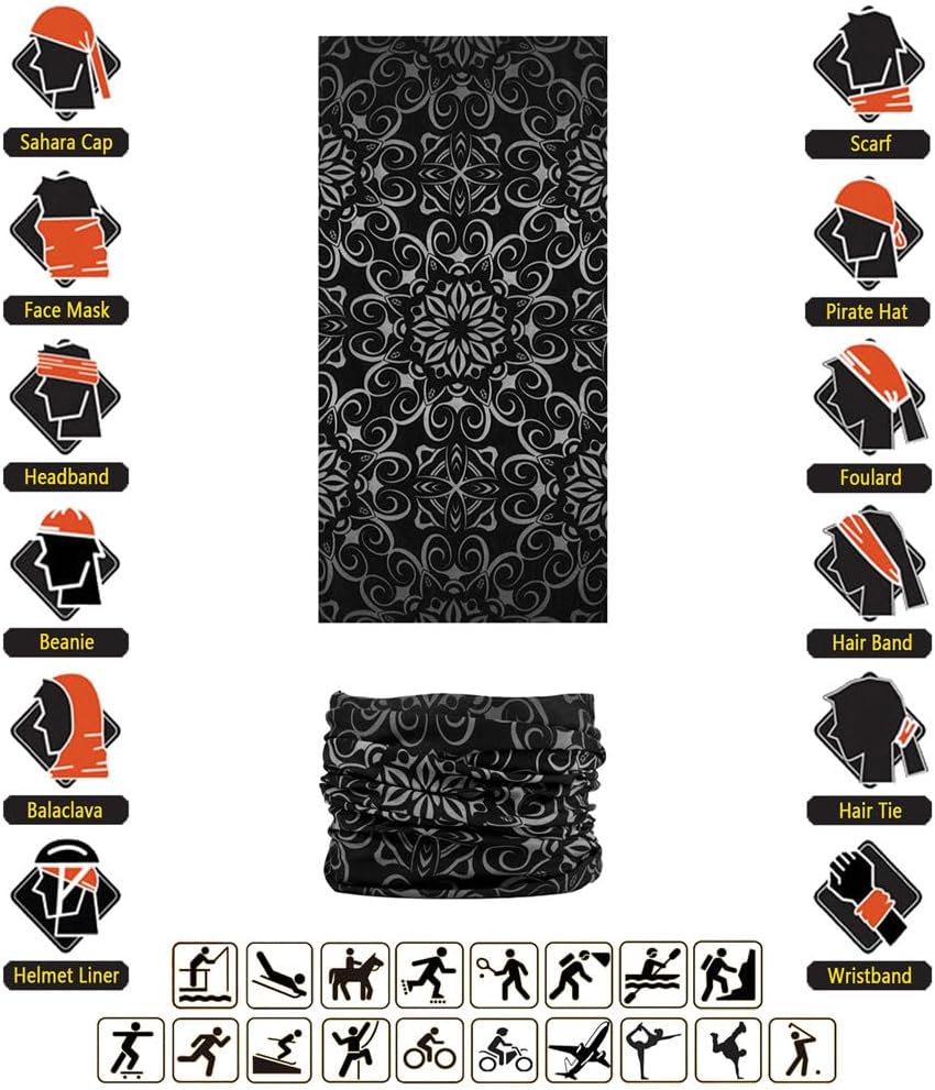 Headband Neck Gaiter Head Wrap Headwear Face Mask Magic Scarf Bandana for Men and Women