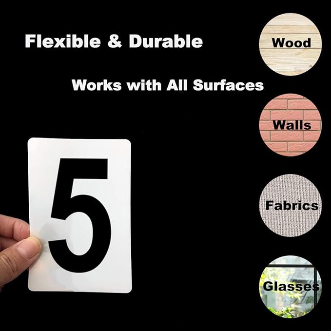 8 Inch Large Number Stencils for Painting - 11 Pack Number Stencil Templates for Curb Address, Cakes, Cookies, Mailboxes and Crafts, Reusable House Numbers Stencils for Wood Signs & Cement Wall Art