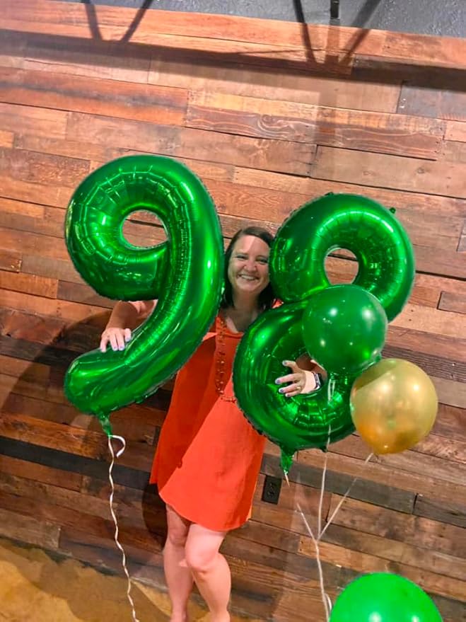 Dark Green Number 10 Balloon 40 Inch, 10th Birthday Party Decorations for Children, Giant 10 Foil Balloon for Party Supplies