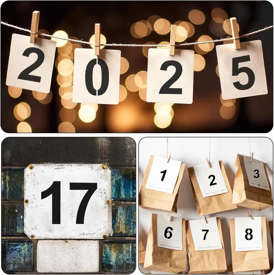 1Pc 6 Inch Number Stencils Set Plastic Number Stencil Reusable Digital Templates for Cake Stencil Mailbox Signs Parking Lot House Numbers Stencils Wall Art