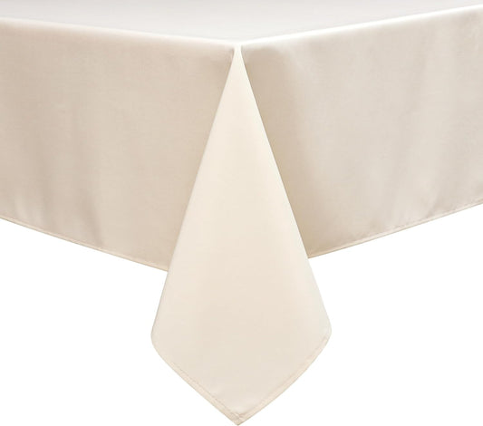 Wewoch Beige Rectangle Tablecloth Wrinkle Resistant Washable Fabric Table Cloth for Dining, Kitchen, Parties, Weddings and Outdoor Use 60 Inch by 120 Inch