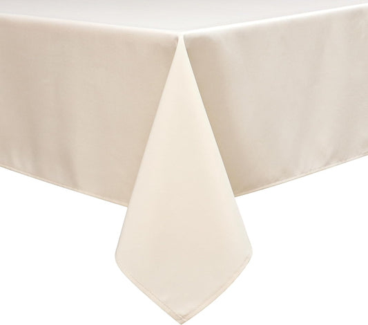Wewoch Beige Rectangle Tablecloth Wrinkle Resistant Washable Fabric Table Cloth for Dining, Kitchen, Parties, Weddings and Outdoor Use 60 Inch by 104 Inch