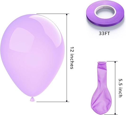 KBZVNAF Pastel Purple Latex Party Balloons - 50 Pack 12 inch Helium Matte Lavender Balloons for Birthday Wedding Baby Shower Princess Party Decorations