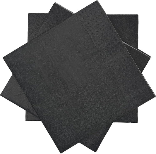 Black Cocktail Napkins 5 * 5inch disposable Beverage Napkin paper for Cocktail, Wedding, Dinner,Birthday Party Dessert Wine Paper Napkins( 120 Count)