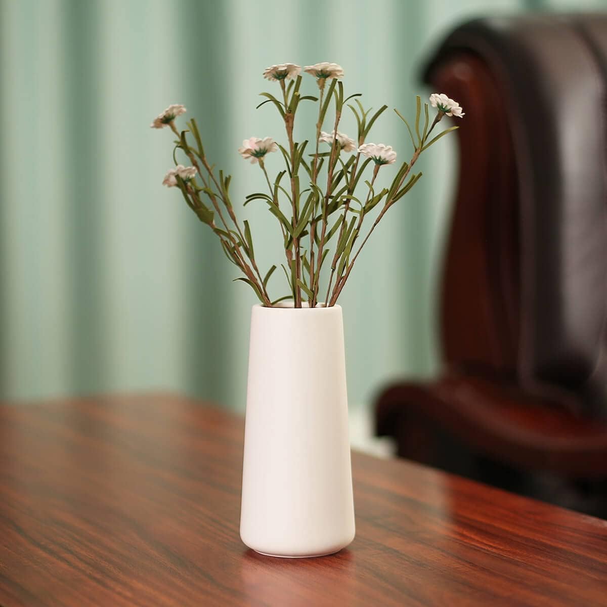 Ceramic Vases - Nordic Minimalism Style Decoration, Elegant Vase for Mantel, Table, Living Room Decoration, White Modern Geometric Decorative Flowers Vases for Home Decor