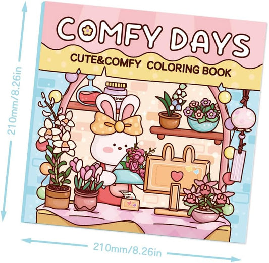 Adorable Coloring Book for Kids Ages 4–8: 40 Unique Single-Sided Pages to Prevent Bleed-Through | Thick Paper for Markers & Crayons | Screen-Free Learning Fun & Family Creative Gift (Comfy Days)