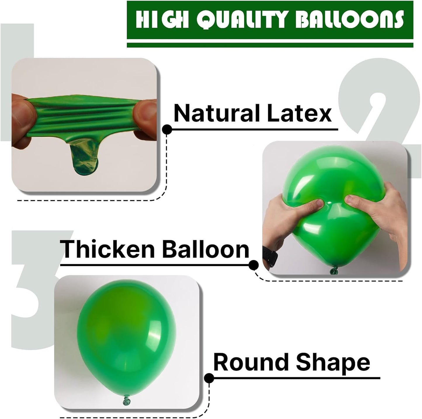 PartyWoo Green Balloons 100pcs 5 Inch Green Latex Helium Balloons for Birthday Baby Shower Graduation Engagement Wedding Dinosaur Jungle Golf Football Baseball Theme Party Decorations Green-Y24