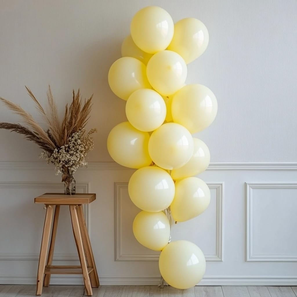 125 PCS Pastel Yellow Latex Balloons, Different Sizes 18 inch 12 inch 10 inch 5 inch Balloon, Great for Spring Birthday Parties, Baby Showers, Easter Celebrations and Balloon Garland Arches