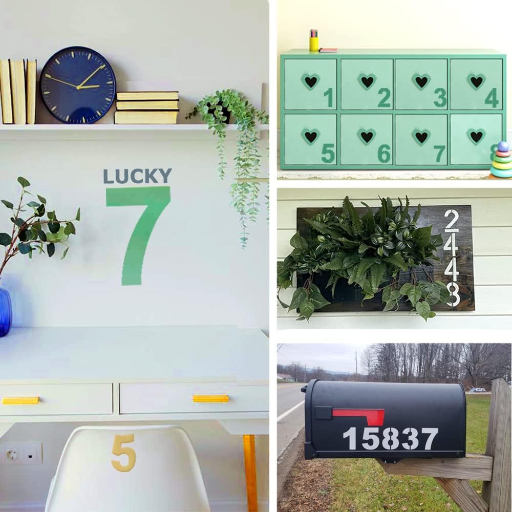 Large Number Stencil Kit - 10 Inch Reusable Plastic Address Number Stencils for Signs, Mailbox, Road, Parking Lot, Door, Trucks Painting