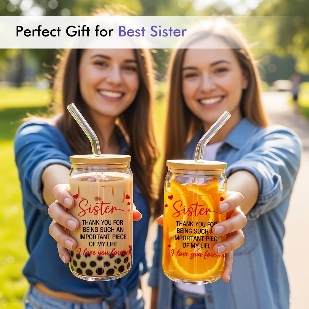 wtisan Sister Gifts from Sisters, Brother - Soul Best Sister Ever, Friendship Gifts for Women - Birthday, Christmas, Mothers Day Gift Set