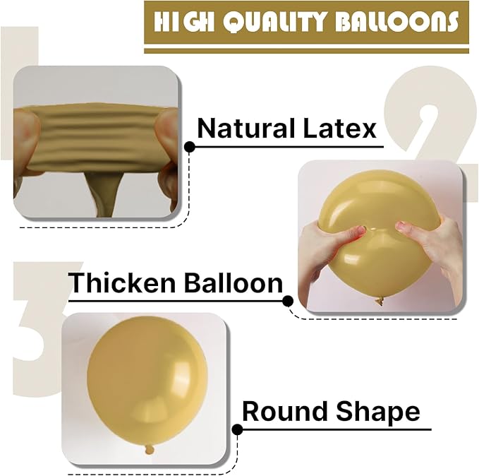 PartyWoo Tan Balloons 140pcs Different Sizes of 18 12 10 5 Inch Light Brown Neutral Boho Coffee Balloon Arch Kit Garland for Wedding Baby Shower Safari Woodland Birthday Party Decorations Brown-F19
