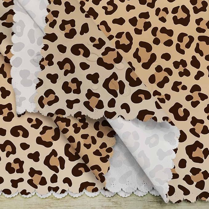 Yibeas Leopard Cloth Napkins Set of 4 Soft Animal Leopard Print Pattern Polyester Dinner Napkin for Family Restaurant Weddings Parties 18 x 18 inch