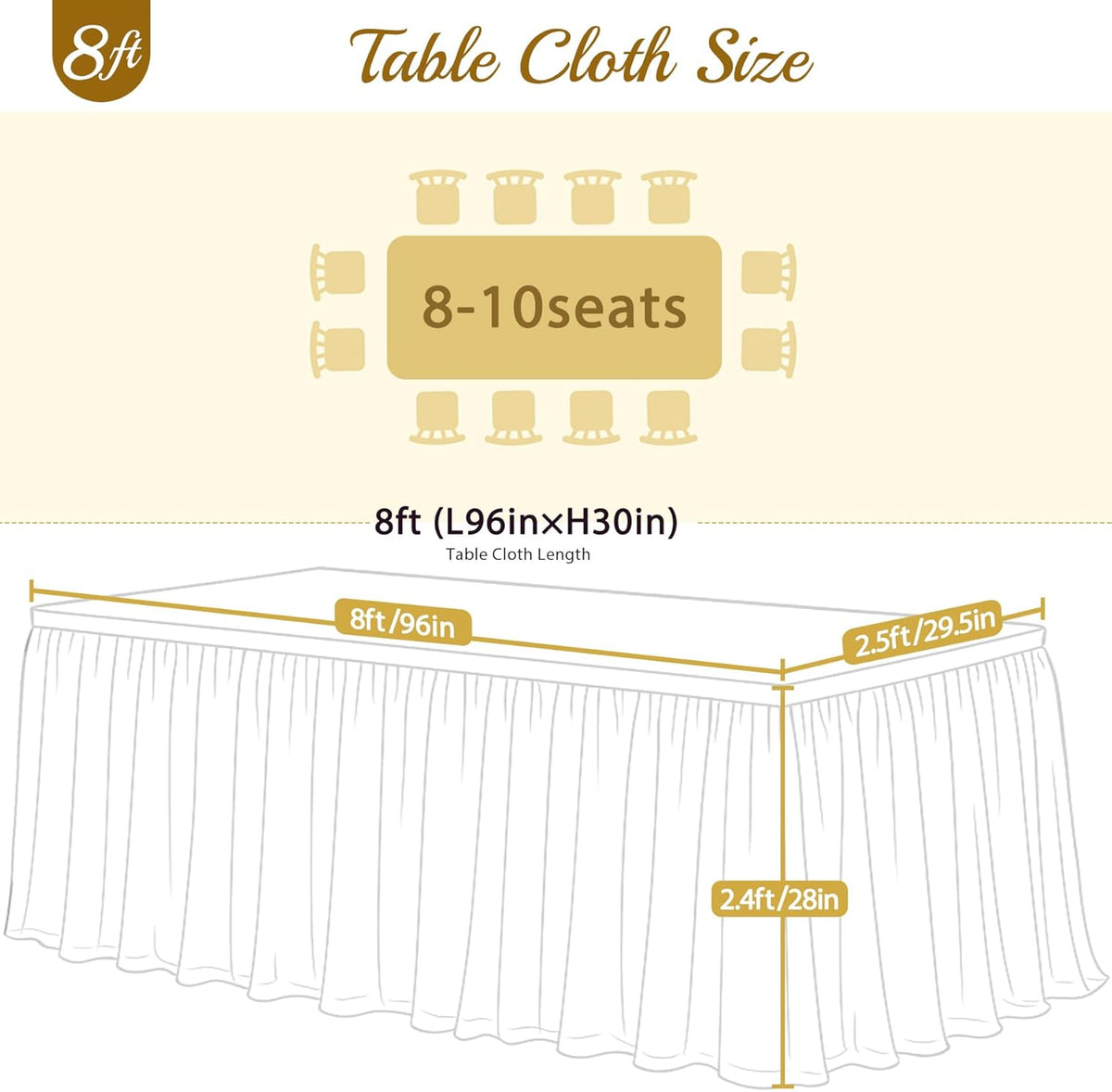 Suppromo 4 Pack 8ft Red Tulle Tablecloths for Rectangle Tables, 8 Foot Red Rectangular Table Cloth Wrinkle Free Tablecover with Tutu Skirt for Baby Shower Wedding Birthday Party Banquet Buffet Cake