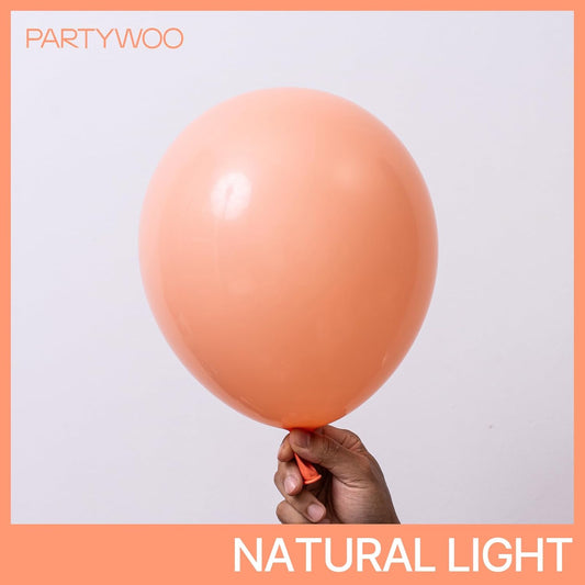 PartyWoo Peach Balloons 50pcs 12 Inch Light Orange Latex Helium Balloons for Wedding Baby Shower Bridal Shower Bachelorette Anniversary Engagement Graduation Birthday Party Decorations Orange-Y21